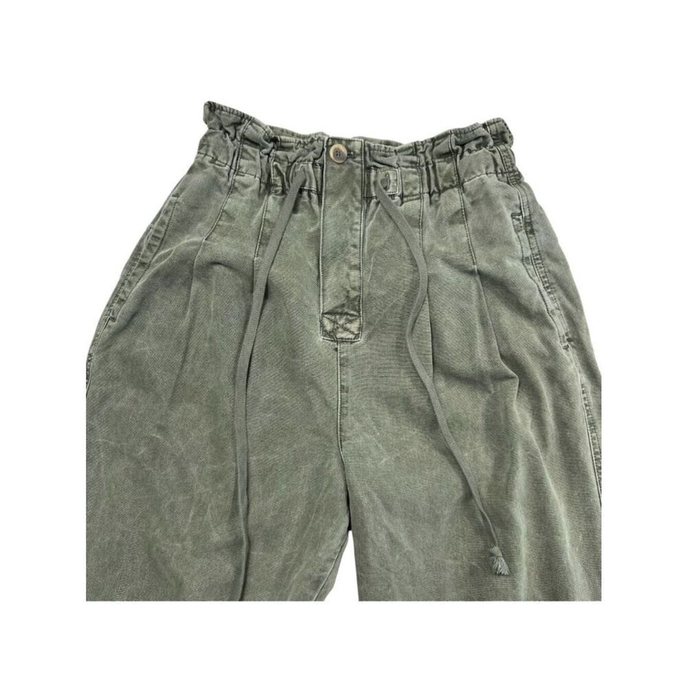 Free People Margate Pleated Drawstring Jogger Trouser Green Size Small - Picture 4 of 10
